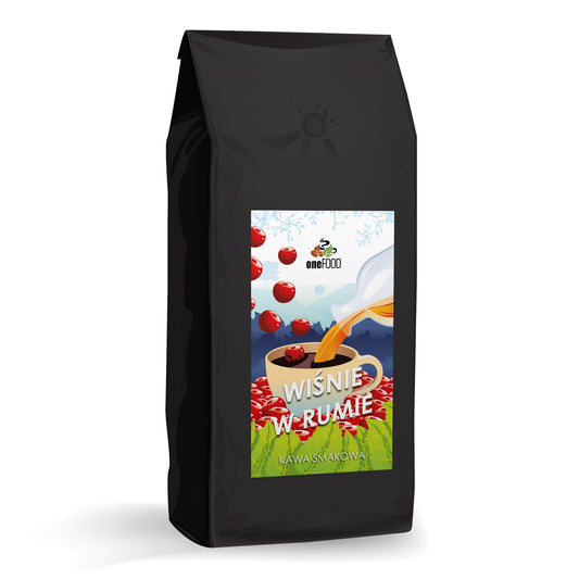 KAWA SMAKOWA WIŚNIE W RUMIE - 1 kg ziarno